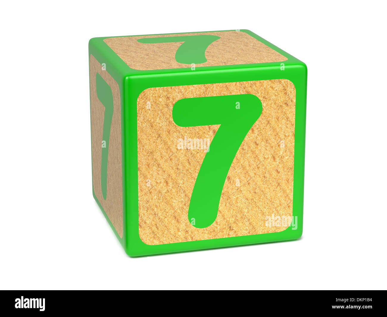 Number 7 - Childrens Alphabet Block. Stock Photo