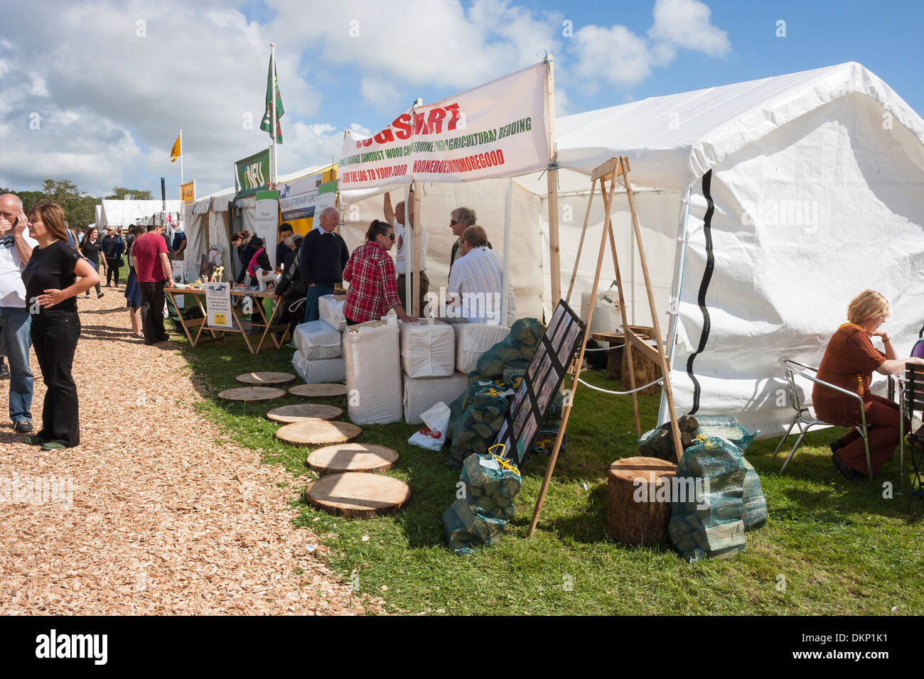 Trade stands tents at agricultural show Stock Photo