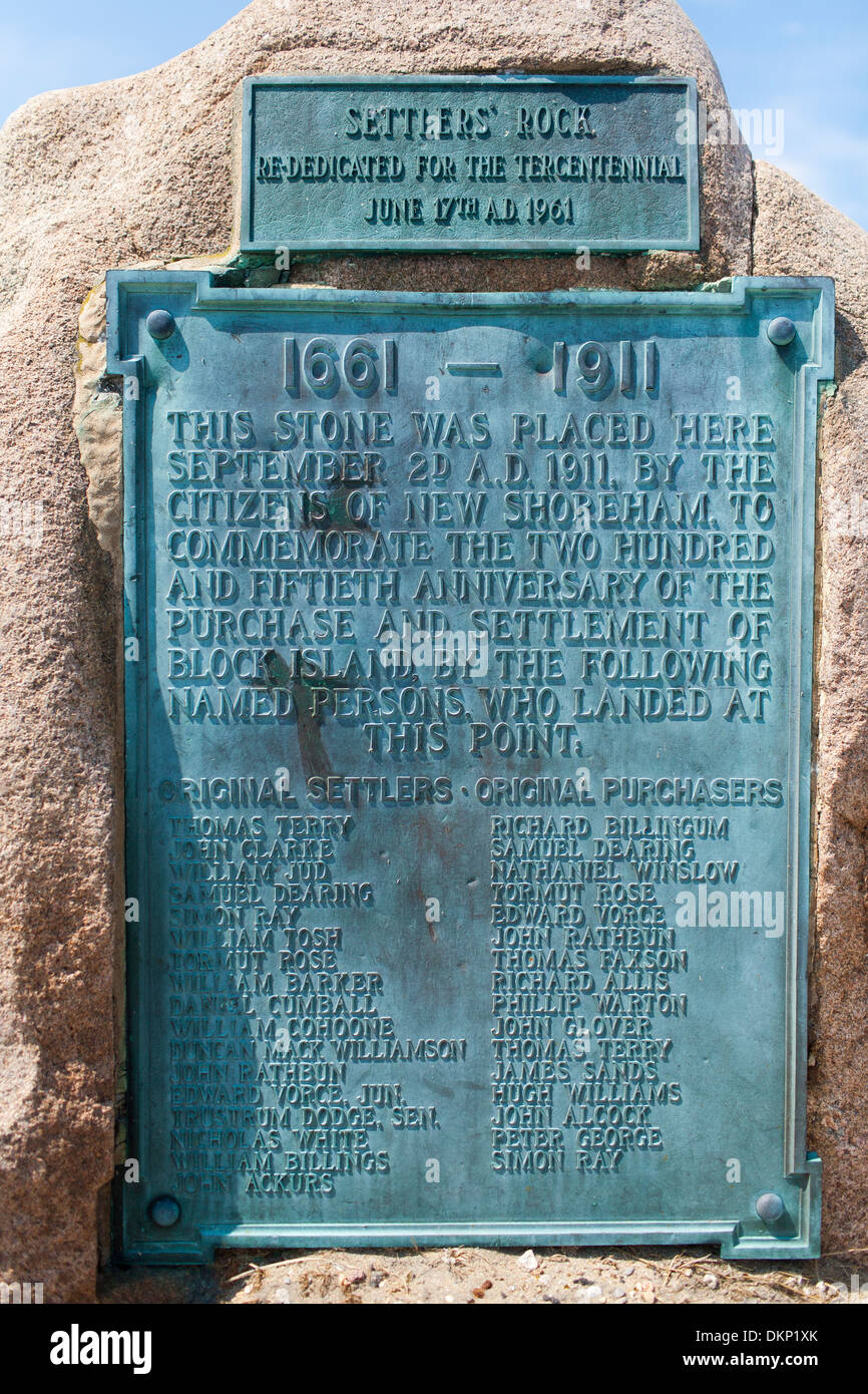 Settlers rock block island hires stock photography and images Alamy