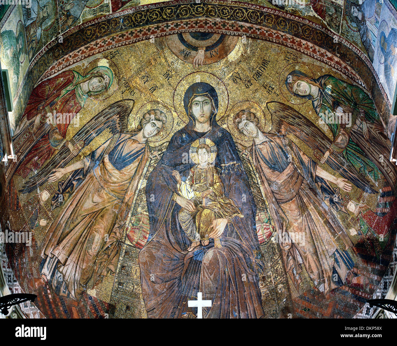 Mosaic in apse of Messina Cathedral, Messina, Sicily, Italy Stock Photo