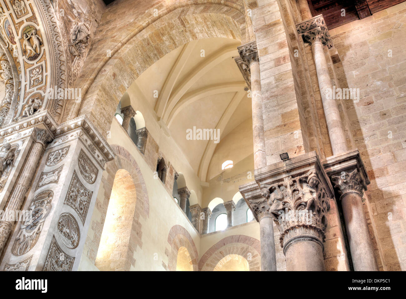 Cefalu Cathedral, Cefalu, Sicily, Italy Stock Photo