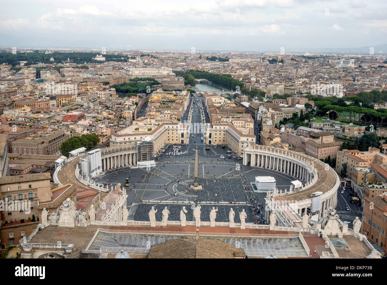 Panorama view of St Peter's Square,Rome, Italy Stock Photo