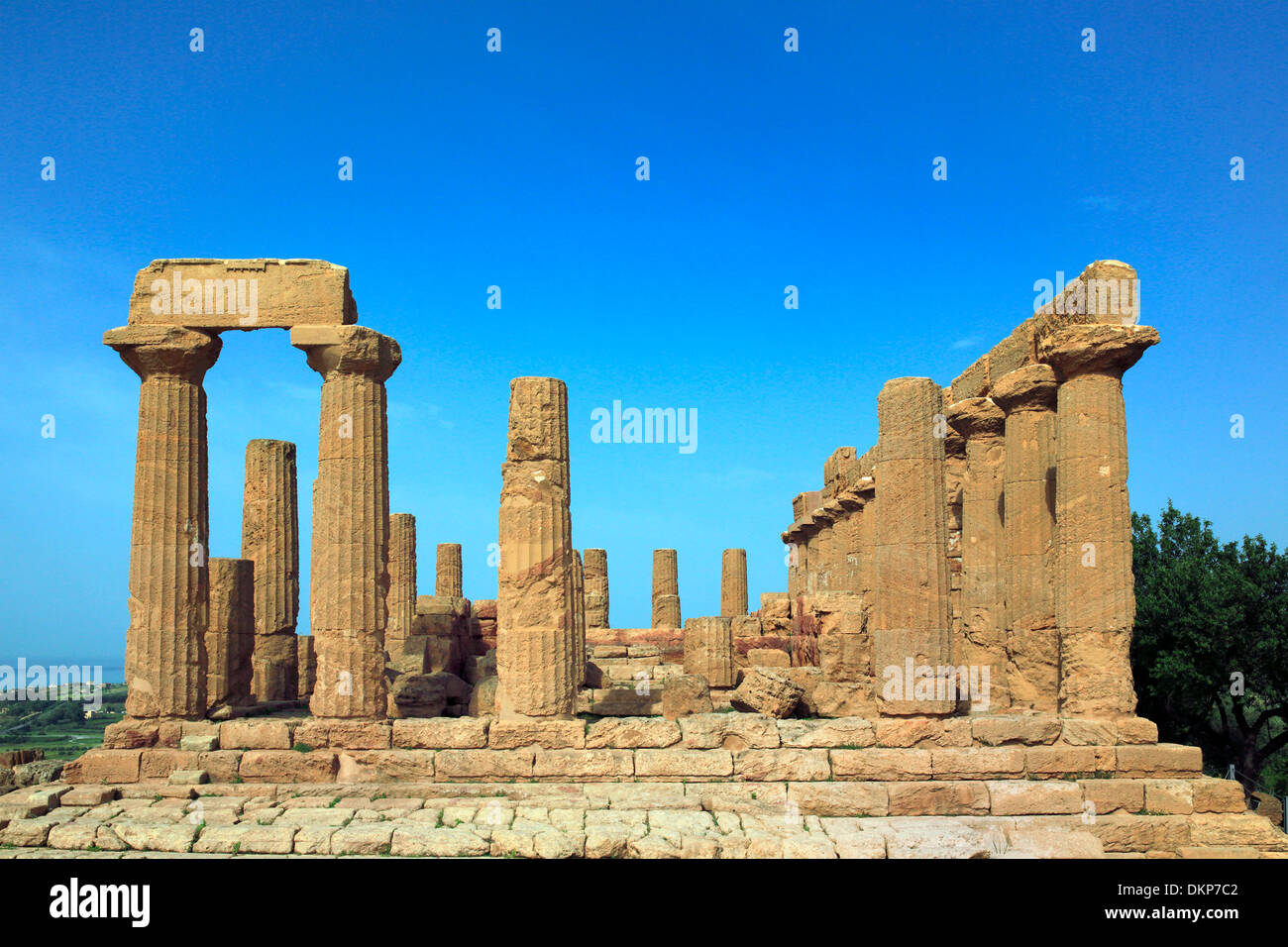Temple of Juno Lacinia (450 BC), Valley of the Temples, Agrigento, Sicily, Italy Stock Photo