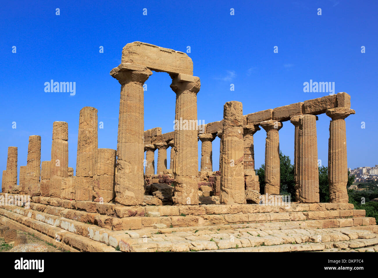 Temple of Juno Lacinia (450 BC), Valley of the Temples, Agrigento, Sicily, Italy Stock Photo