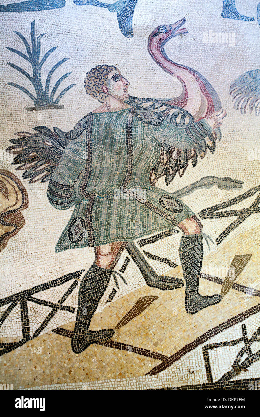 Roman floor mosaic, Villa Romana del Casale, Piazza Armerina, Sicily, Italy Stock Photo