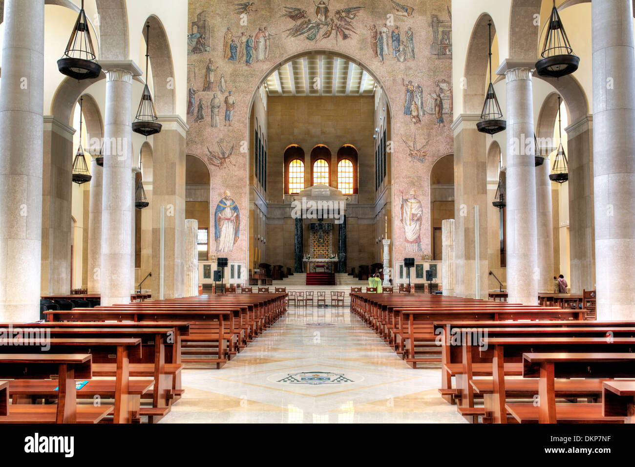 Interior of Cathedral of Santa Maria Assunta, Benevento, Campania, Italy Stock Photo