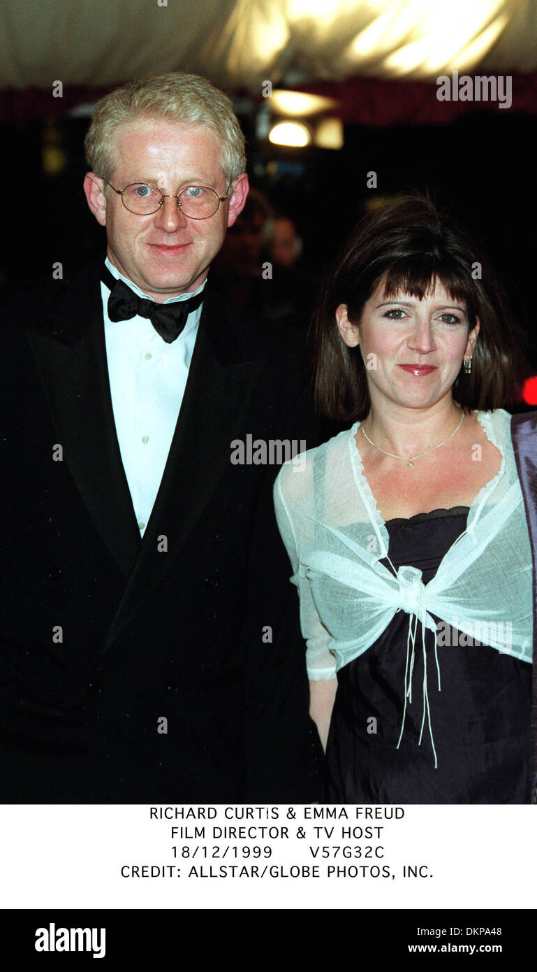 RICHARD CURTIS & EMMA FREUD.FILM DIRECTOR & TV HOST.18/12/1999.V57G32C. Stock Photo
