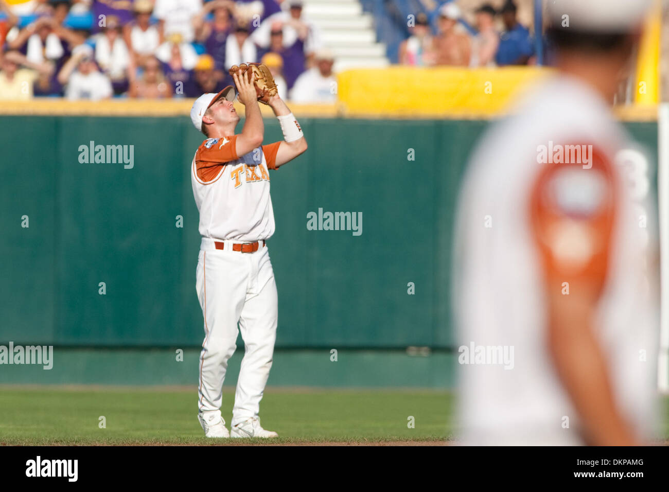 June 24, 2009 - Omaha, NE, U.S - 24 June 2009: LSU's Austin Nola #36  doubled in the 8th during the final game of the 2009 College World Series  at Rosenblatt Stadium