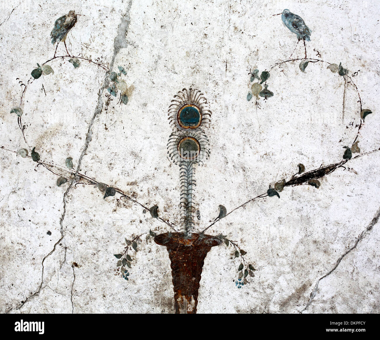 Mural painting, Villa Oplontis, Torre Annunziata, Campania, Italy Stock Photo