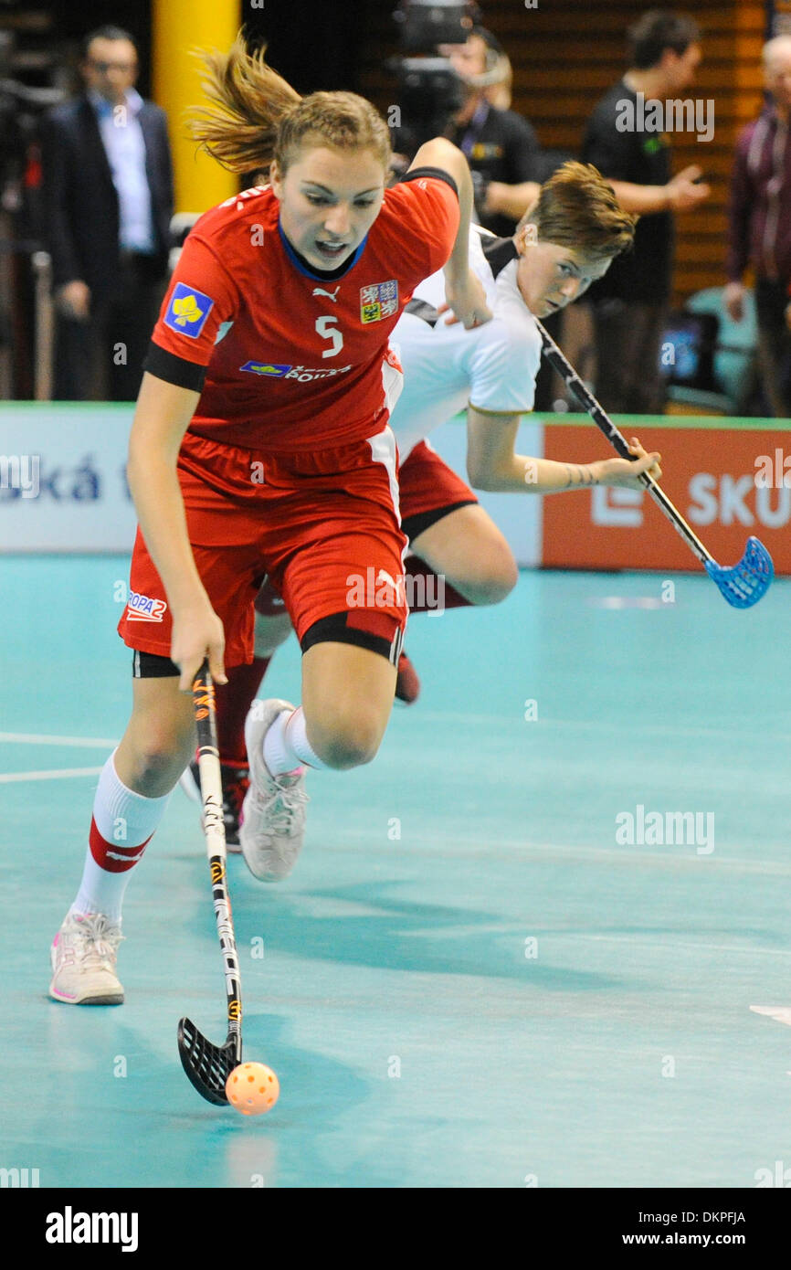 Eliska Krupnova of Czech Republic, left, and Norway's player Sandra ...