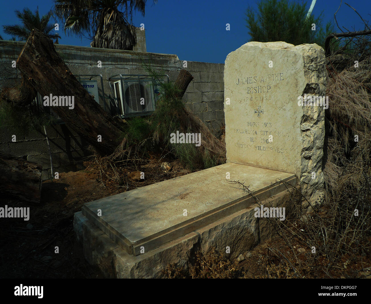 Cemetery and graveside of Bishop James A Pike ,Jaffa Israel Stock Photo