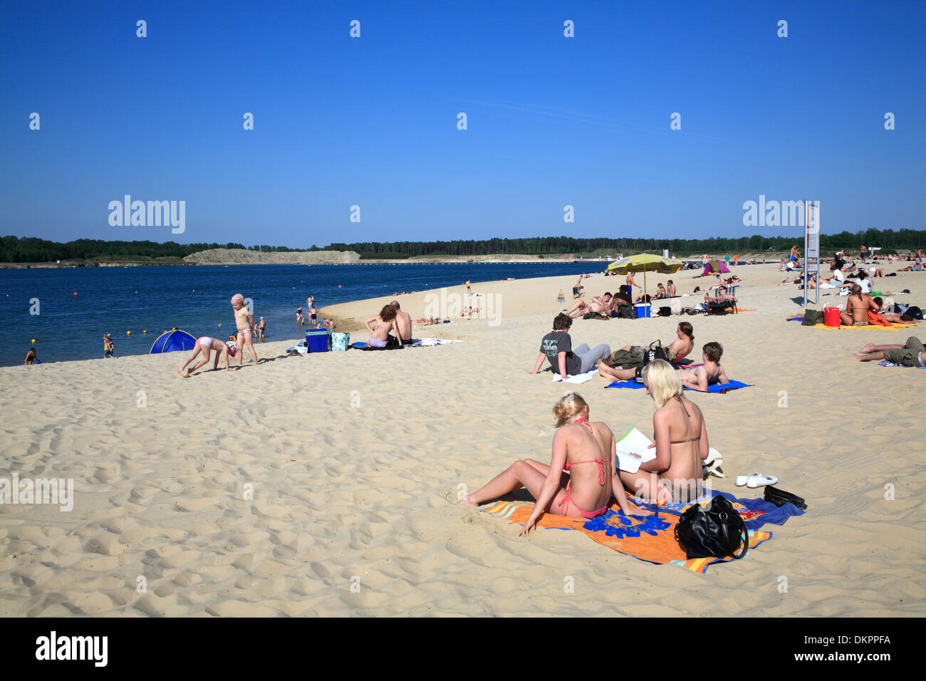 Download this stock image: Haltern am See, Beach Silbersee 2, Muensterland,...
