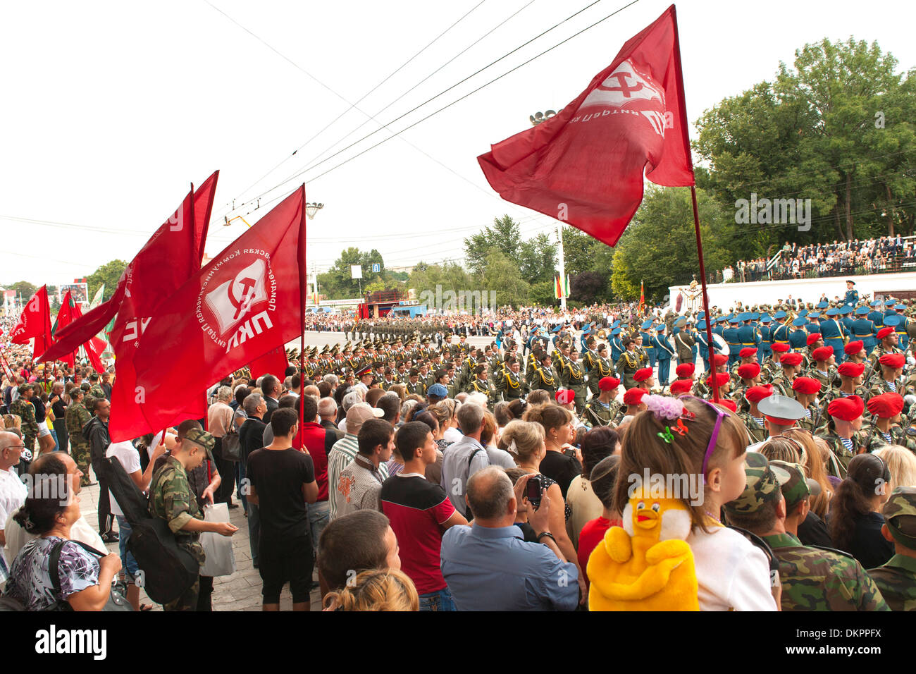 Independence Day parade and celebrations in Transnistria on 2nd September. Stock Photo