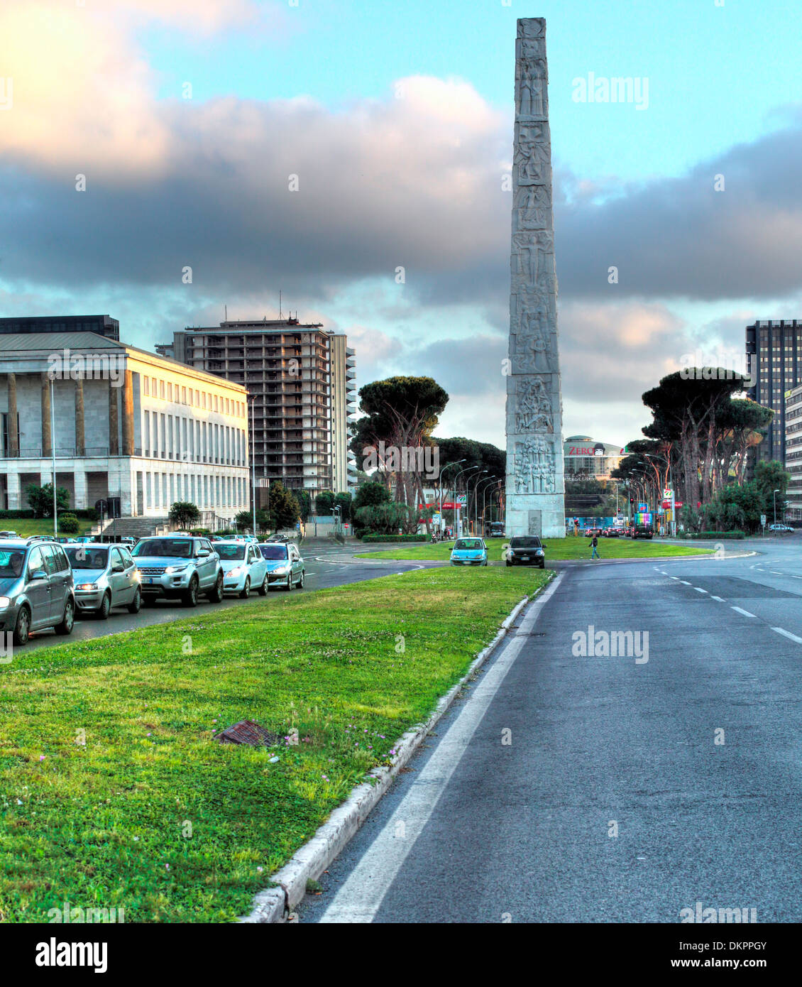 Piazza Guglielmo Marconi, EUR, Rome, Italy Stock Photo