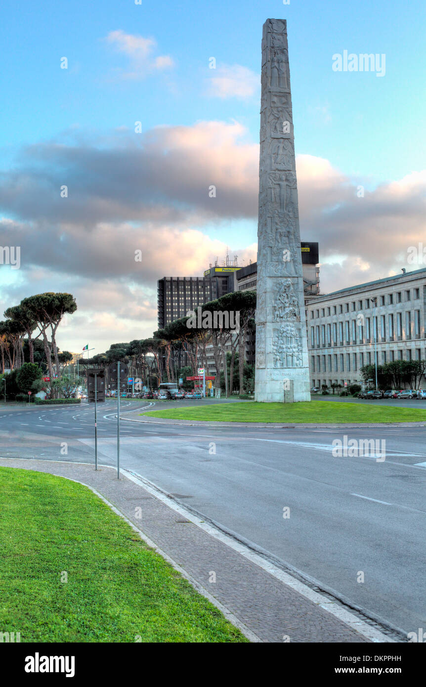 Piazza Guglielmo Marconi, EUR, Rome, Italy Stock Photo