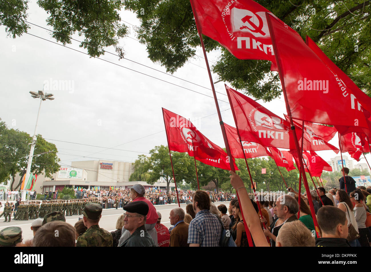 Independence Day parade and celebrations in Transnistria on 2nd September. Stock Photo