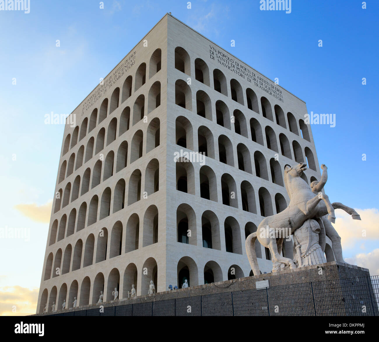 Palazzo della Civilta Italiana, (Colosseo Quadrato), EUR, Rome, Italy Stock Photo