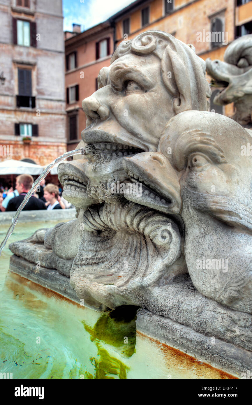 Fontana del Pantheon (Fountain of the Pantheon), Piazza della Rotonda, Rome, Italy Stock Photo