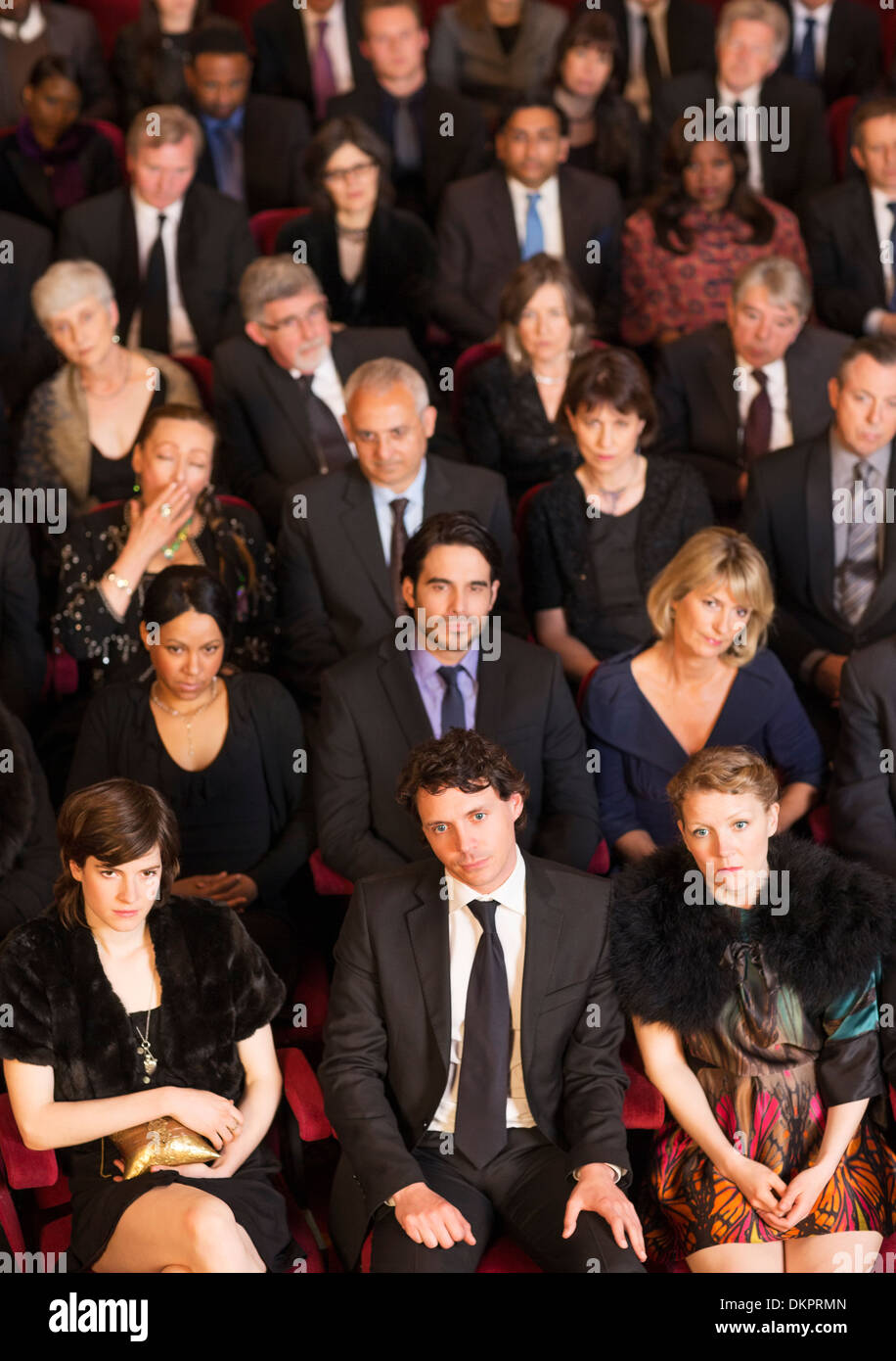 Bored theater audience Stock Photo