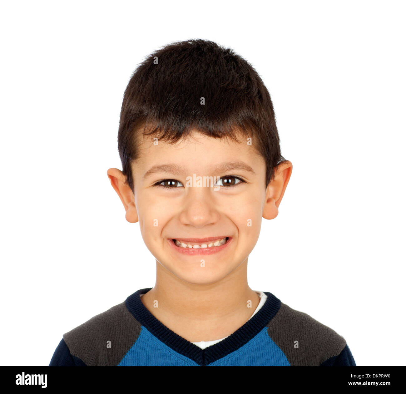 Portrait of Happy cute little boy posing and smiling to the camera ...