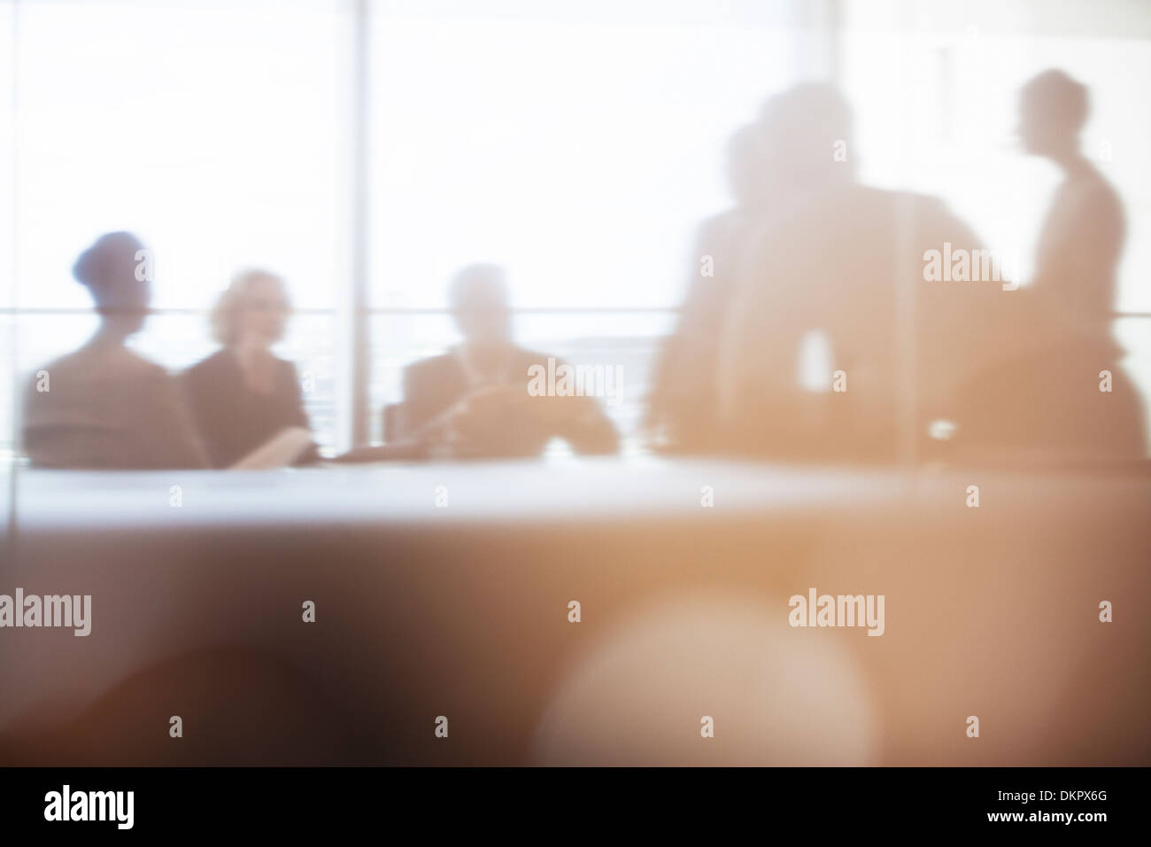 Silhouette of business people in meeting Stock Photo