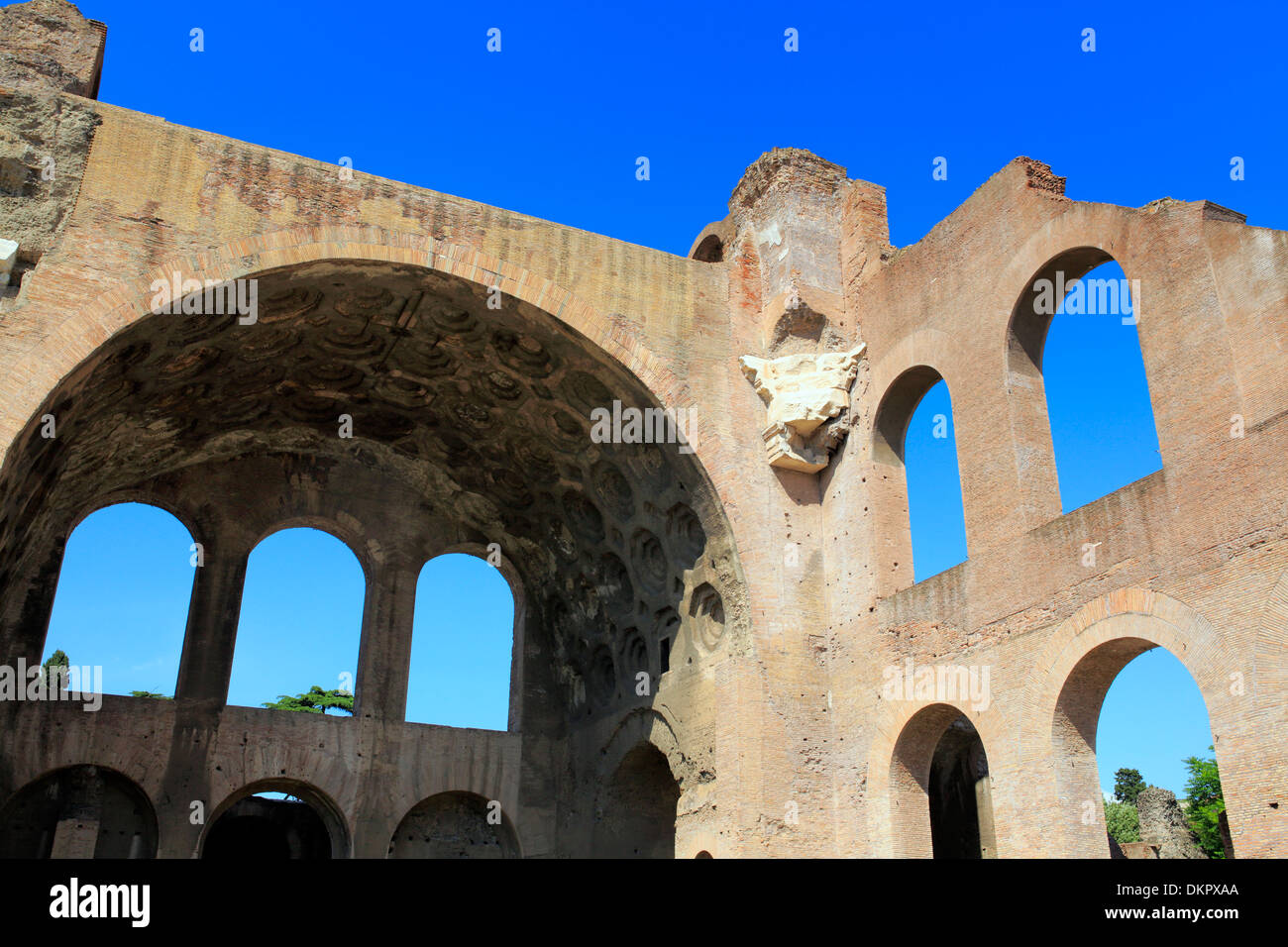 Basilica of Maxentius and Constantine (Basilica Nova), Roman Forum, Rome, Italy Stock Photo