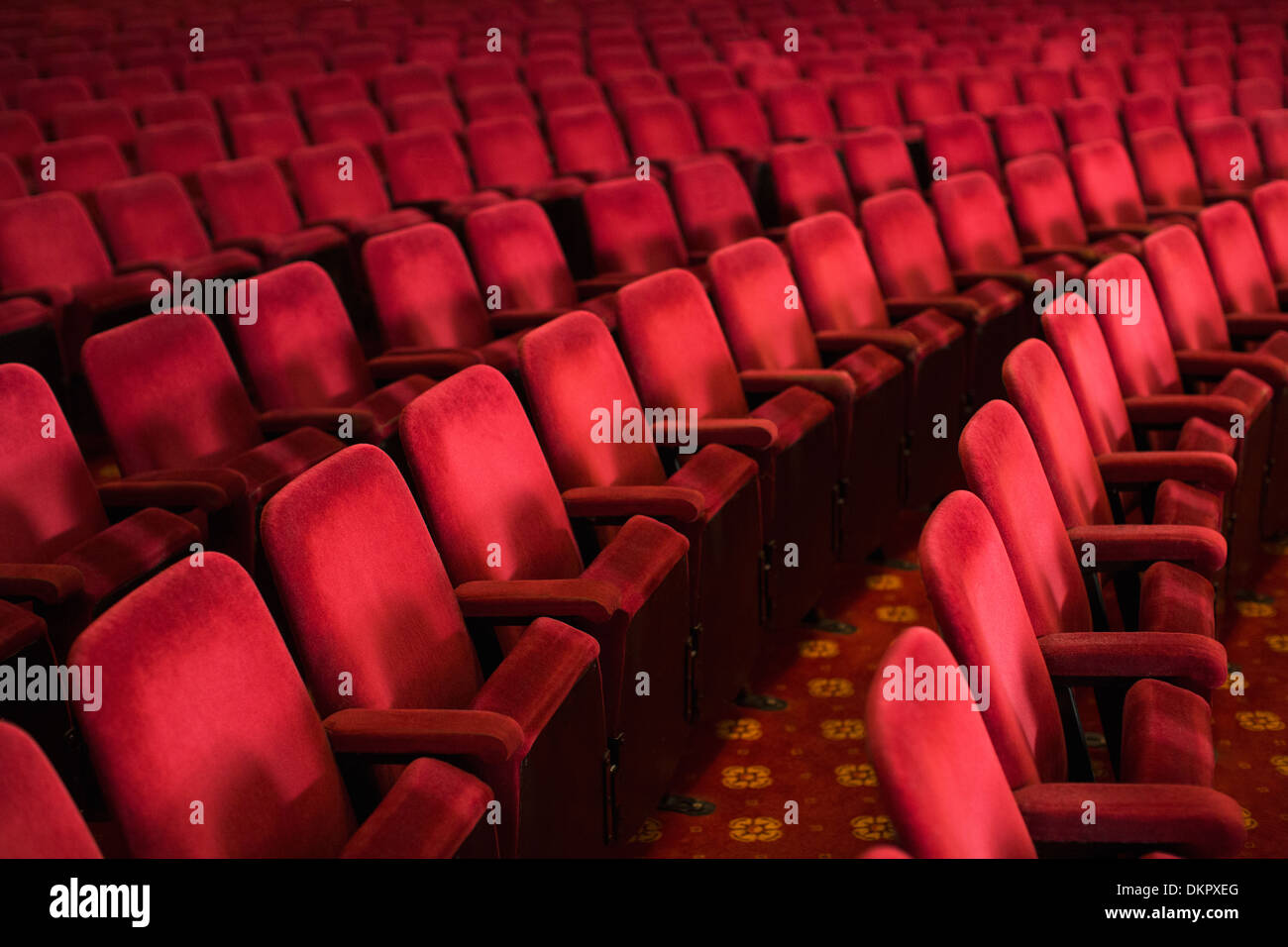 Empty seats in theater auditorium Stock Photo