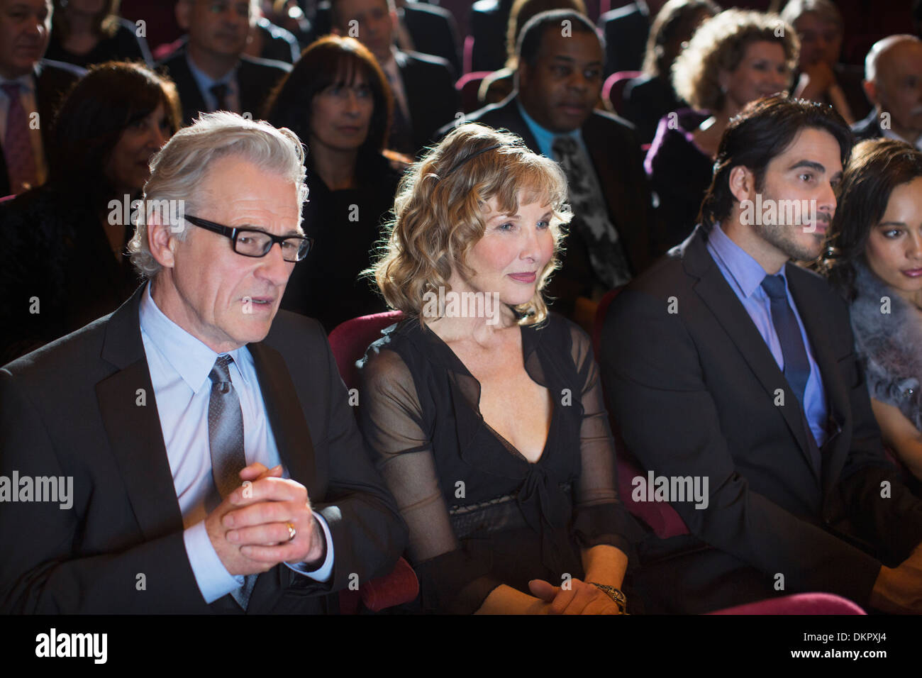 Attentive theater audience Stock Photo
