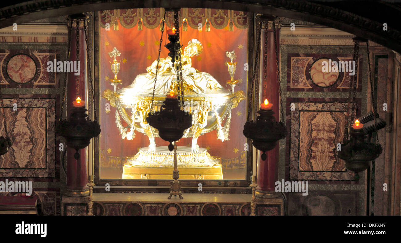 Reliquary of the Holy Crib, Basilica di Santa Maria Maggiore, Rome, Italy Stock Photo