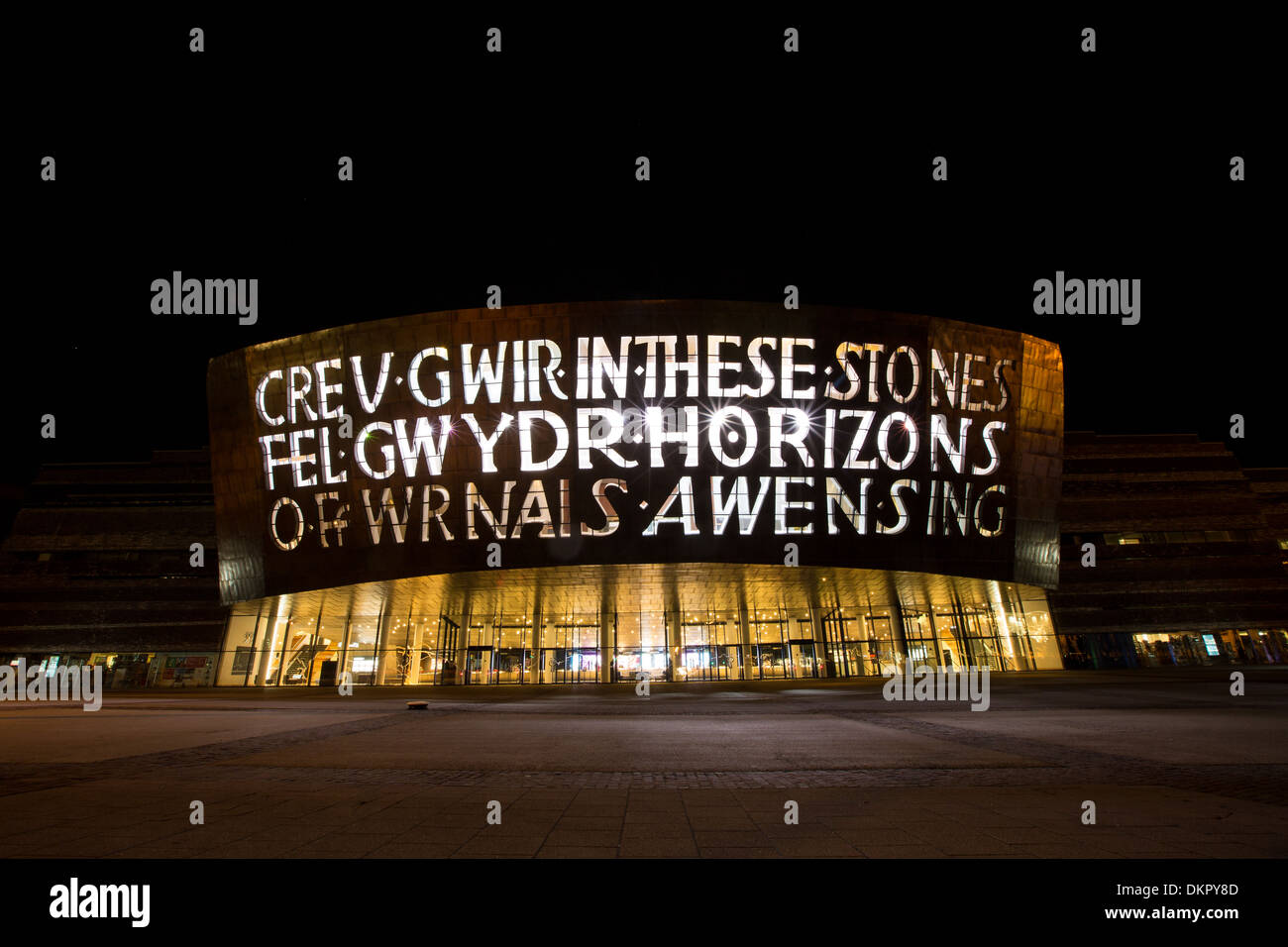 Cardiff Bay Opera House at night Stock Photo Alamy