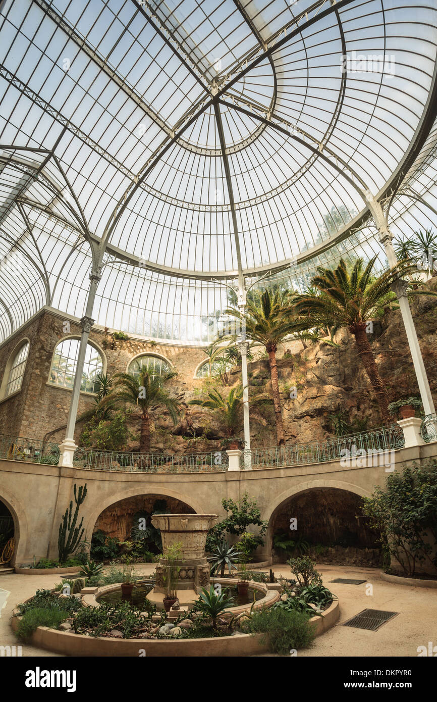 France, Beausoleil, Riviera Palace, the winter garden attributed to Gustave Eiffel (property release ok for books) Stock Photo
