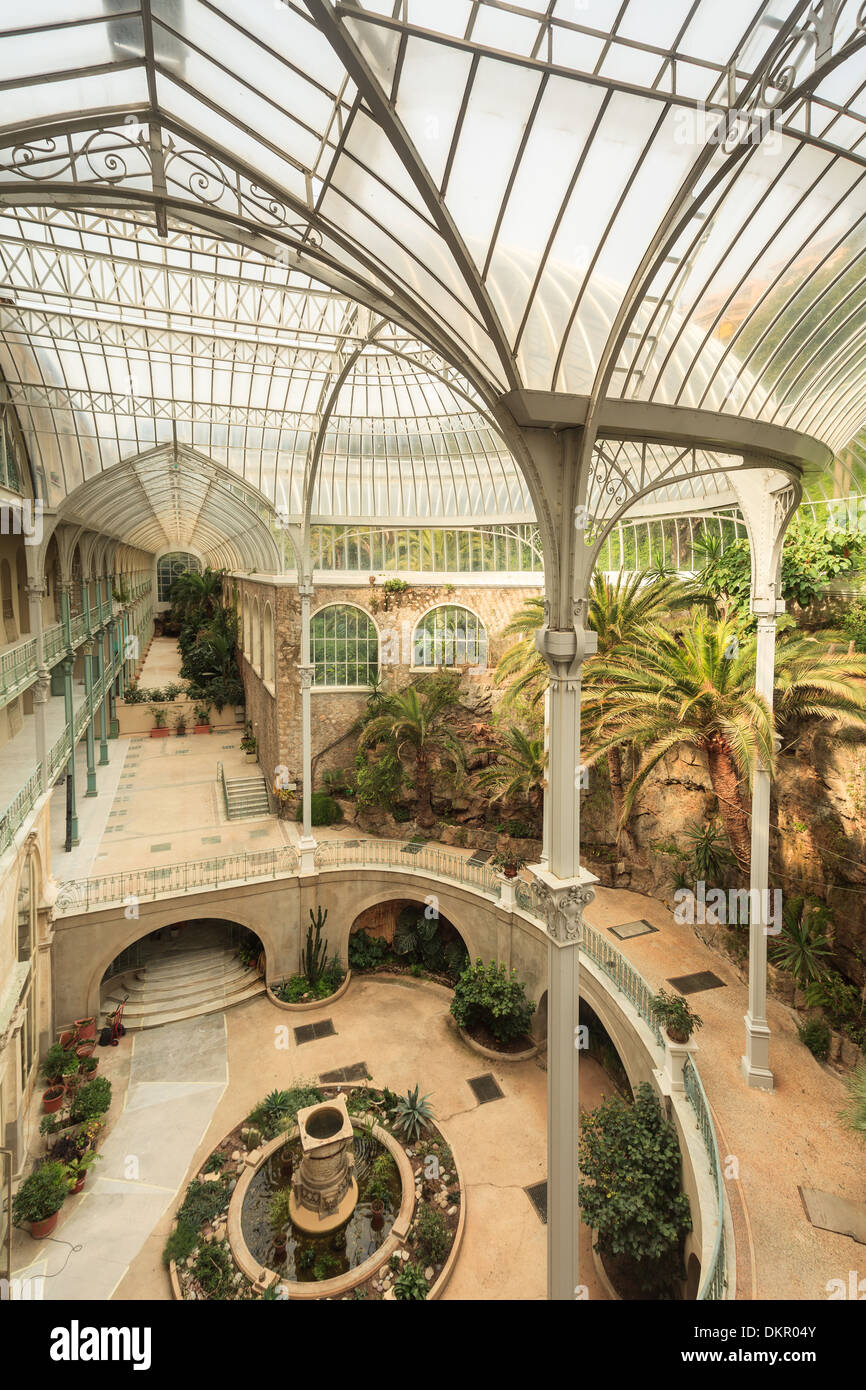 France, Beausoleil, Riviera Palace, the winter garden attributed to Gustave Eiffel (property release ok for books) Stock Photo