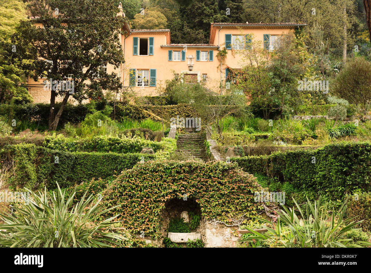 France, Menton, Serre de la Madone garden, the villa (use for press and book only) Stock Photo