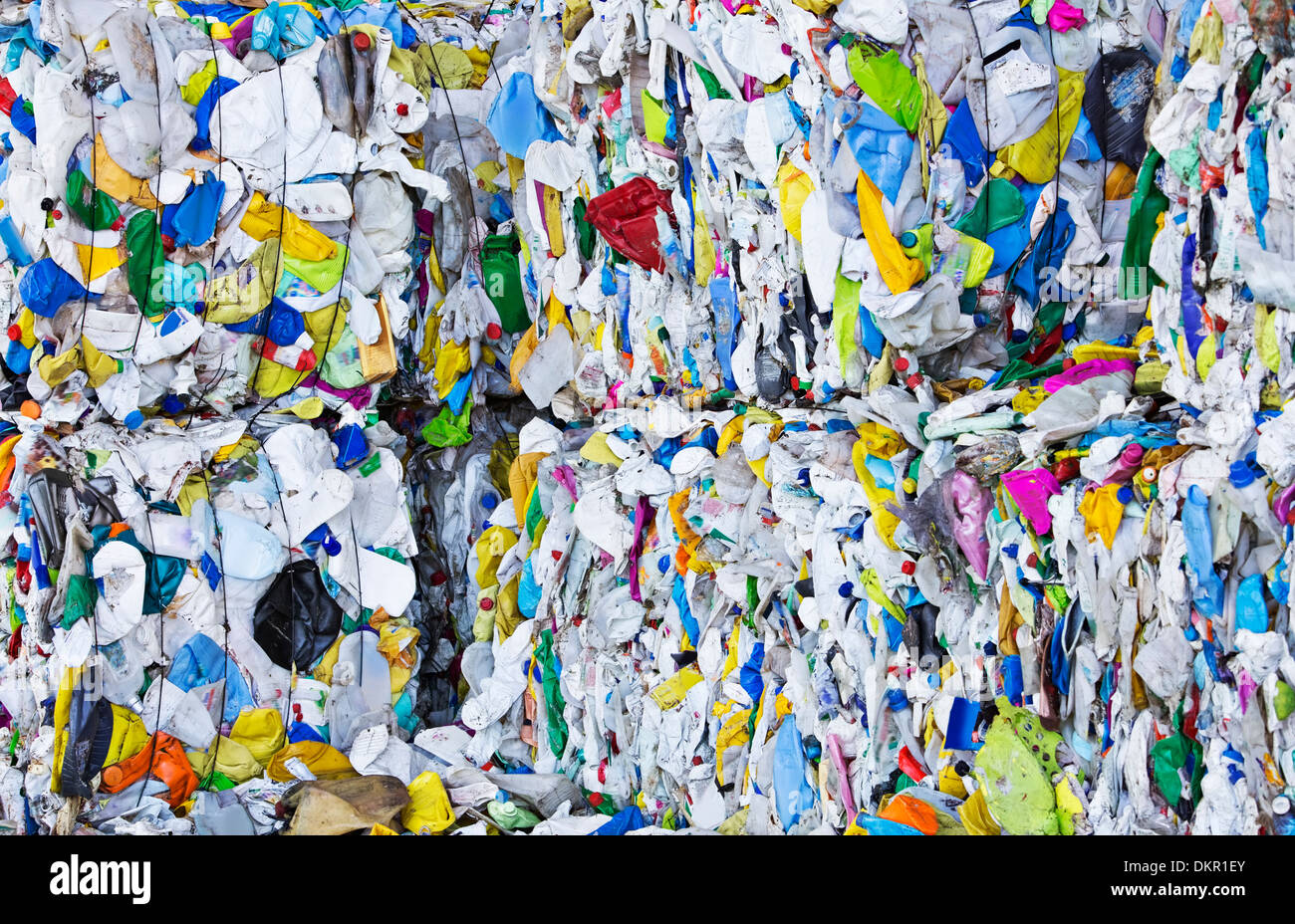 Compressed recycling bundles Stock Photo