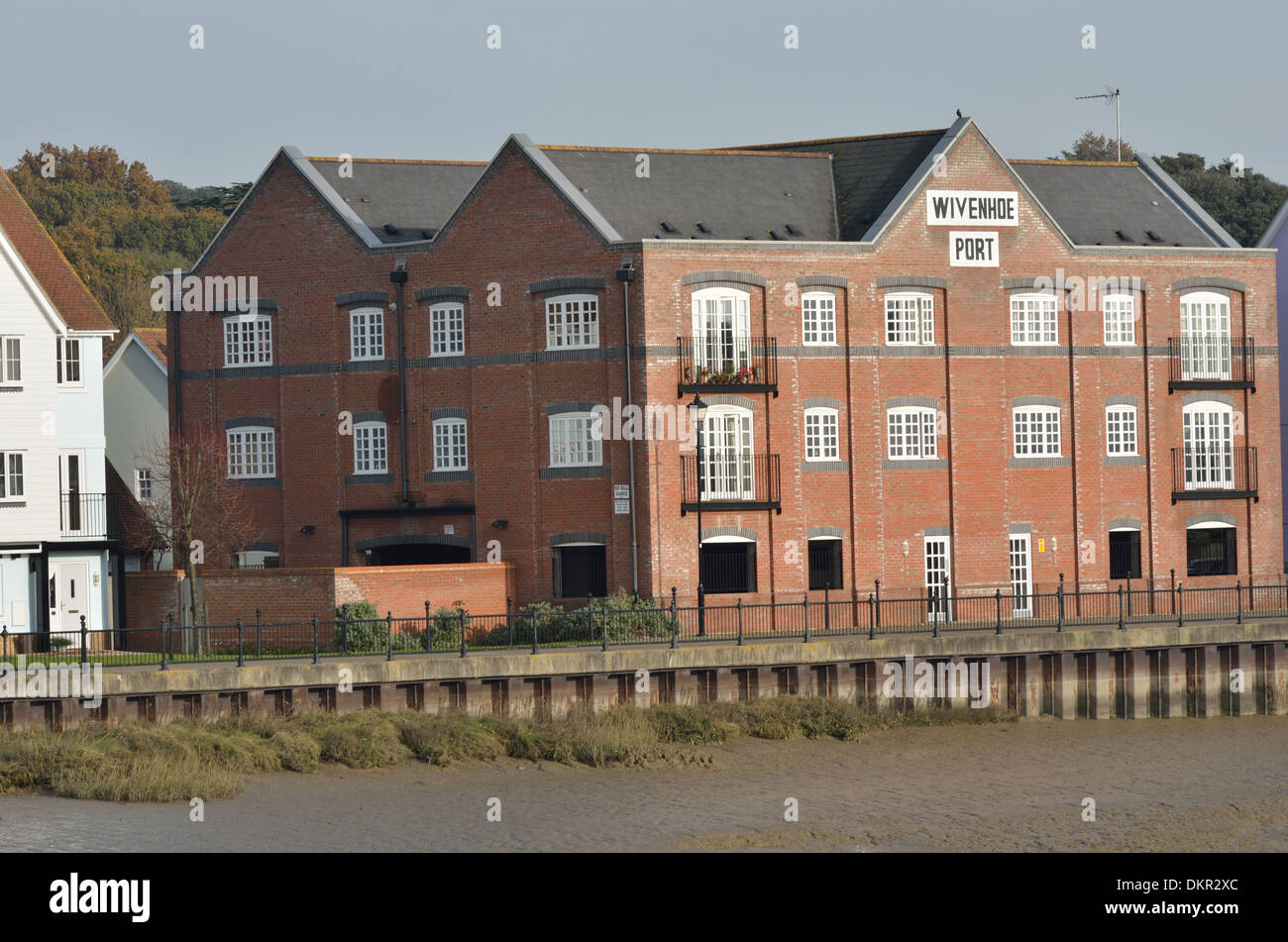 Wivenhoe by river with port Stock Photo Alamy
