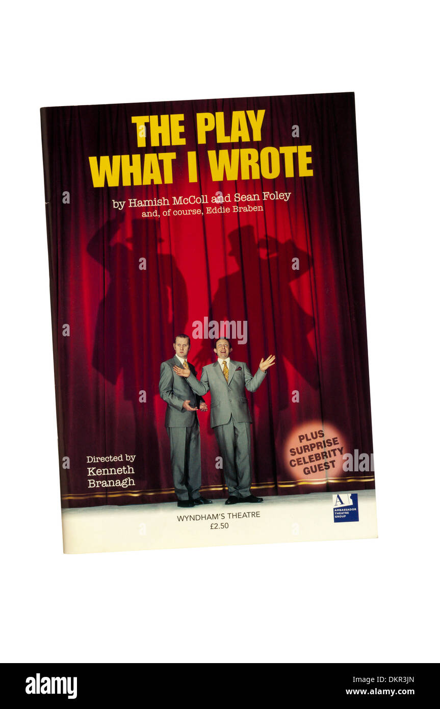 Programme for the 2001 production of The Play What I Wrote by Hamish McColl and Sean Foley at Wyndham's Theatre. Stock Photo