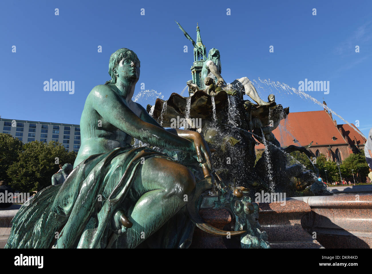 Neptunbrunnen, Spandauer Strasse, Mitte, Berlin, Deutschland Stock Photo