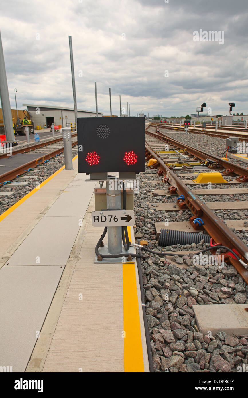 newly installed Ground Position Signal in a new depot for trains Stock Photo 63819610 Alamy