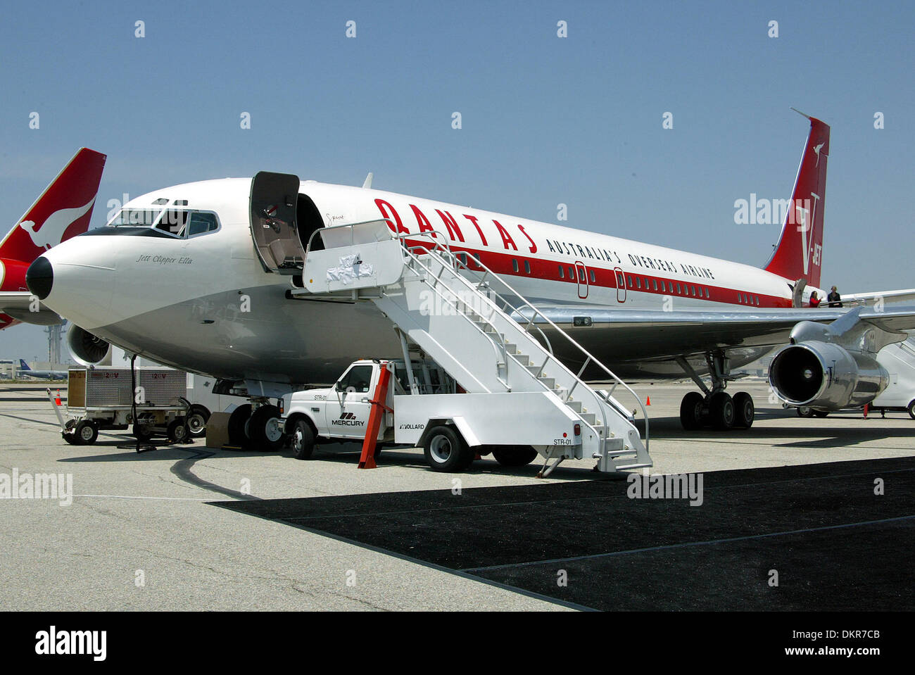 JOHN TRAVOLTA'S BOEING 707 JET.ACTORS JET PLANE. ANGELES, USA.LOS ANGELES AIRPORT [LAX], LOS.24/06/2002.LAB5385. Stock Photo