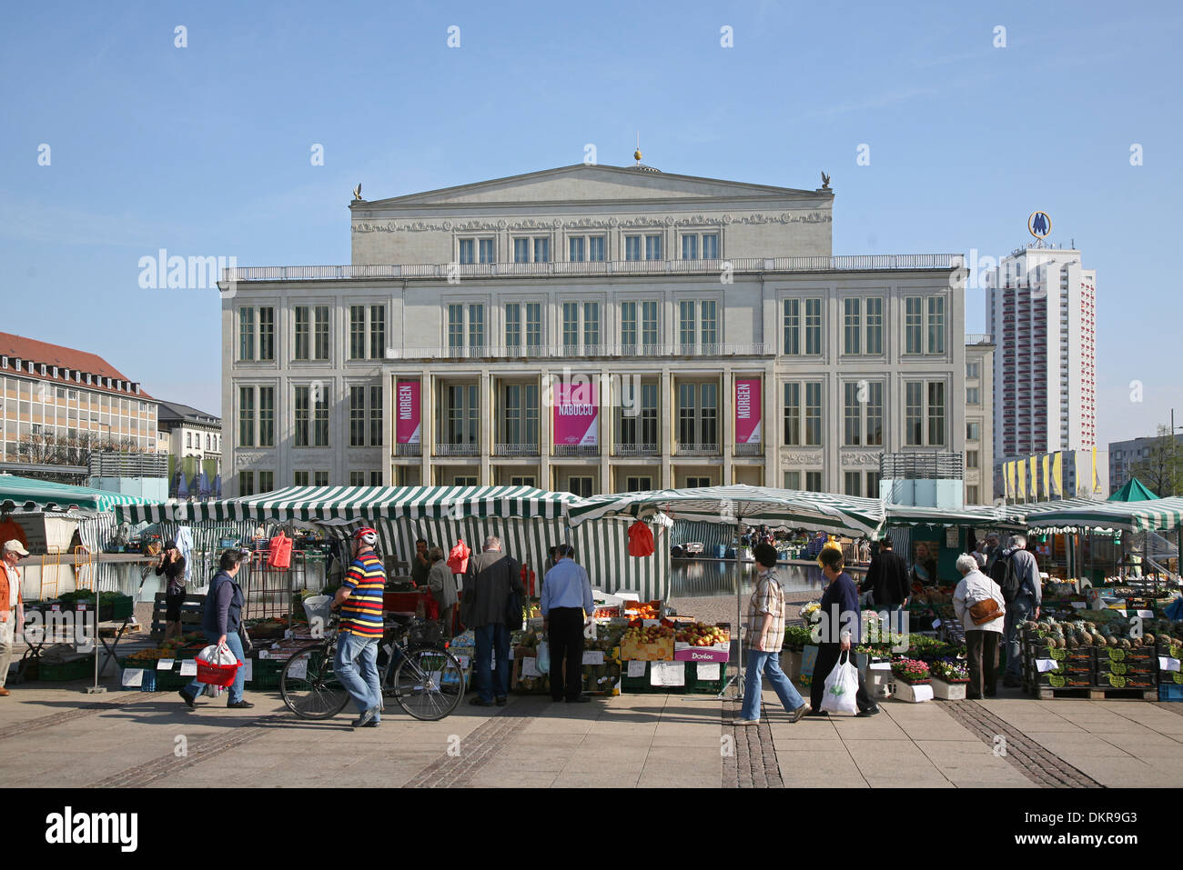 Leipzig Sachsen Augustus square Oper market opera Stock Photo