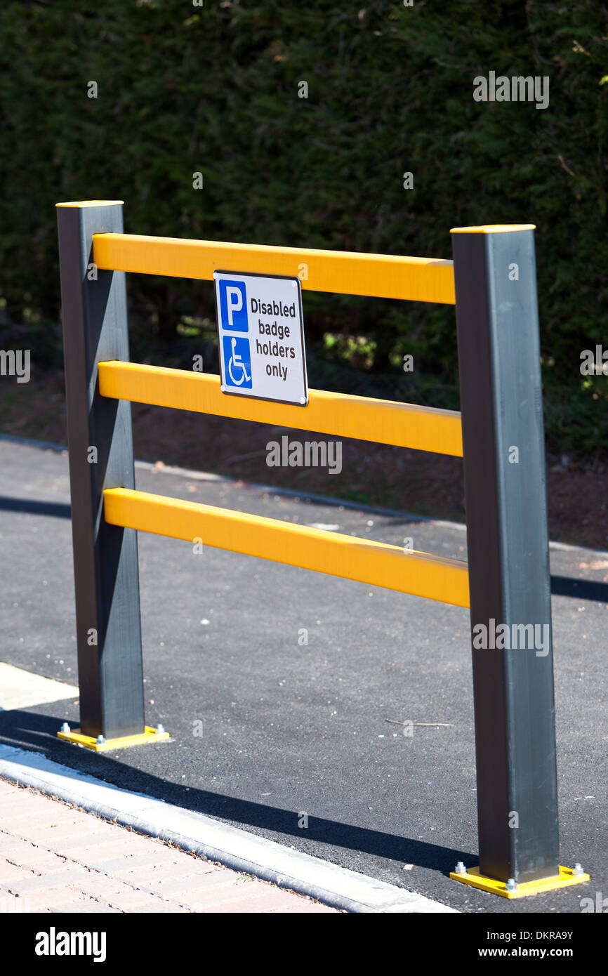 sign for disabled parking places at Scottish railway station. Uk Stock Photo
