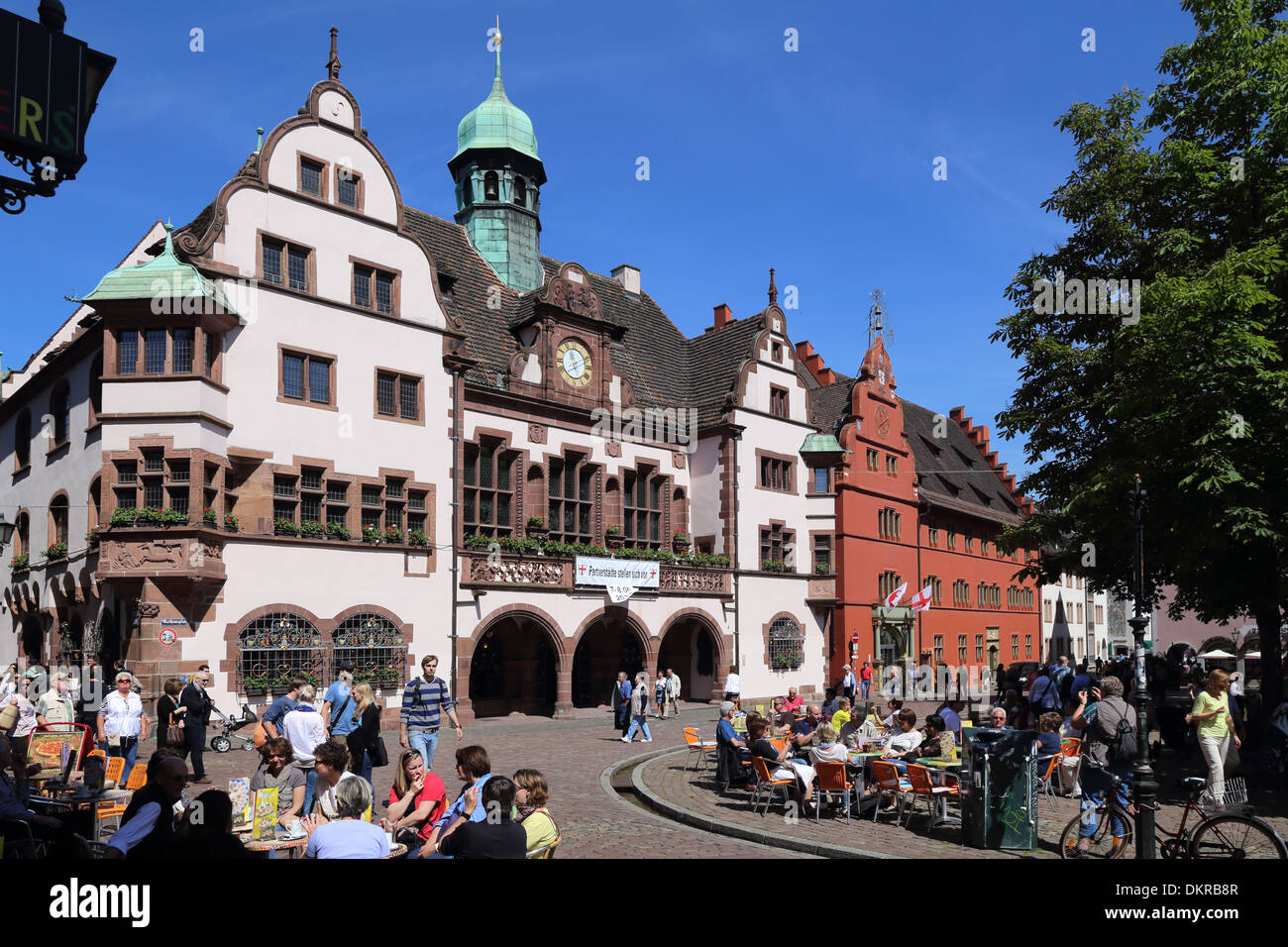 Freiburg im Breisgau town hall square Stock Photo