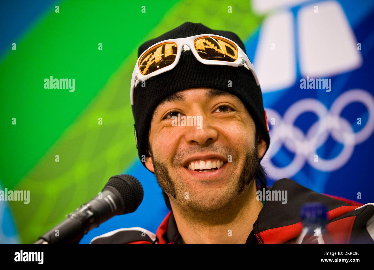 Feb 16, 2010 - Vancouver, British Columbia, Canada - Cross country skier BRIAN MCKEEVER during a press conference about qualifying for both the 2010 Winter Olympic and Paraolympic Games. When McKeever was about 19 years old, he began to lose his central vision and now has to see with his peripheral vision to ski. (Credit Image: © Patrick T Fallon/ZUMA Press) Stock Photo