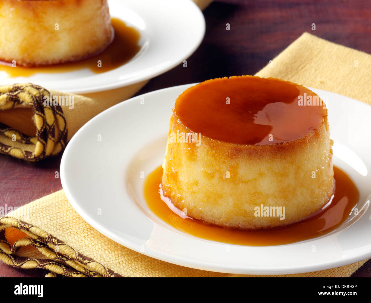 Cuban coconut flan dessert Stock Photo Alamy