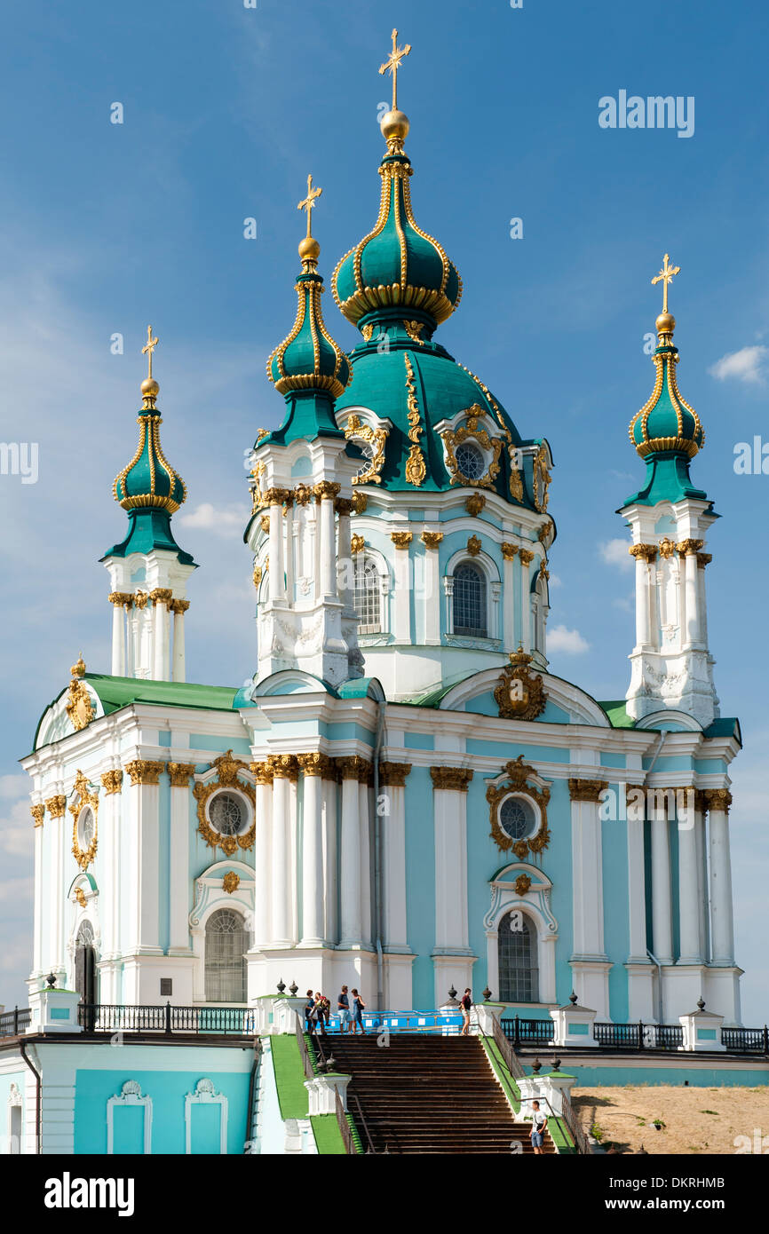 St Andrew's Church in Kiev, the capital of Ukraine. Stock Photo