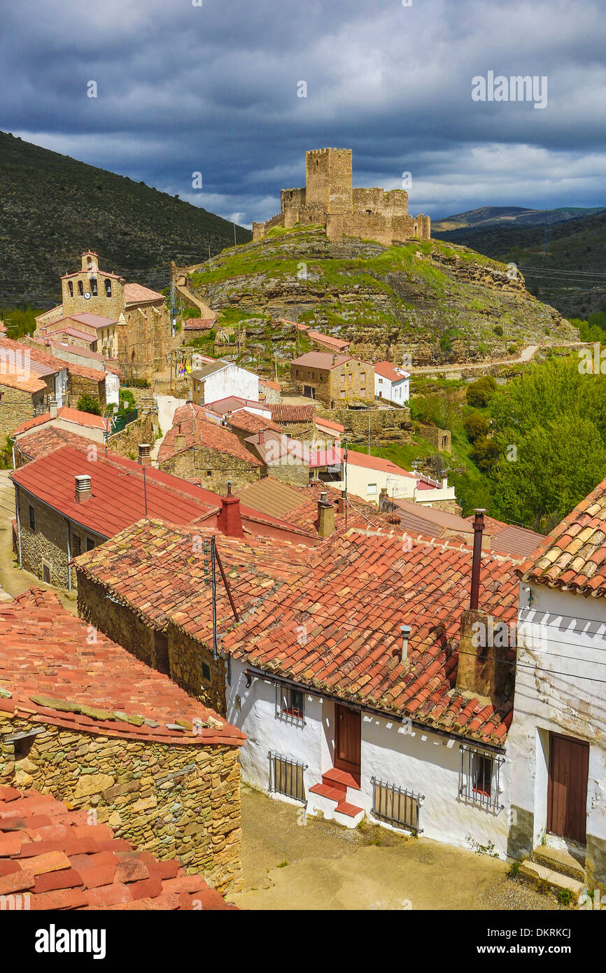 Castilla, Castile, Magana, architecture, castle, clouds, history, old, remote, soria, Spain, Europe, touristic, town, travel Stock Photo