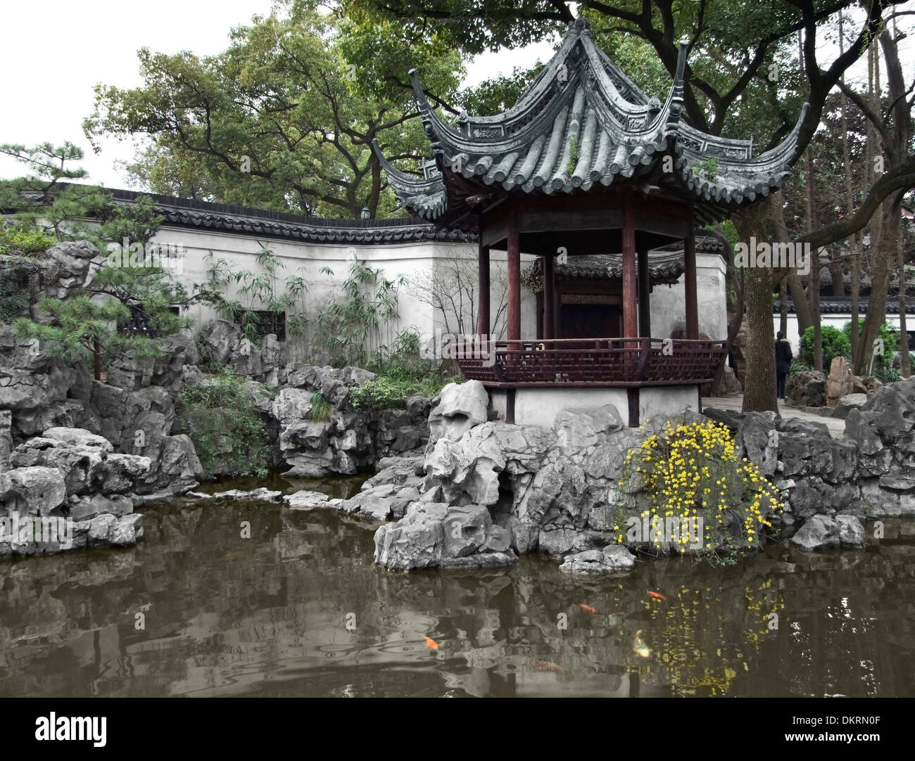 detail of the historic Yuyuan Garden in Shanghai (China).The garden was created in the year 1559 by Pan Yundan Stock Photo