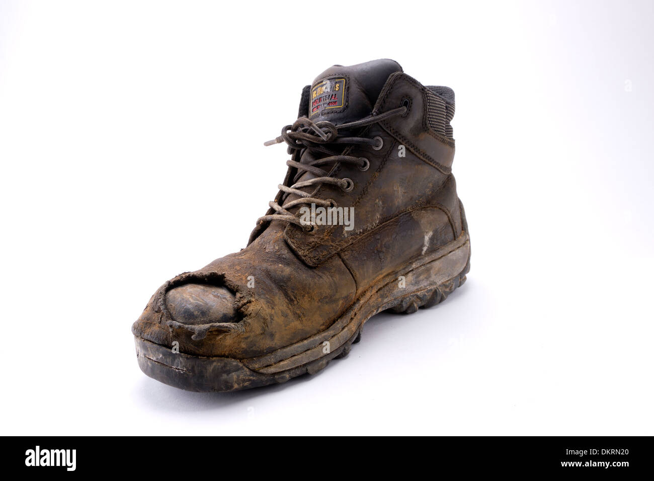 Old Working Steel Toecap Boot Stock Photo