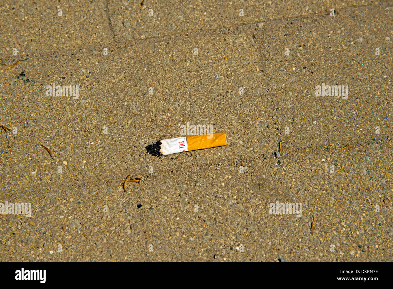Street, ground, bottom, throw away, cigarette, fag, rubbish, waste, environmental pollution, Stock Photo