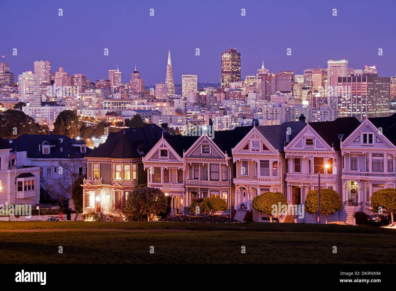 Painted Ladies, Victorian wooden houses, San Francisco, California, USA Stock Photo